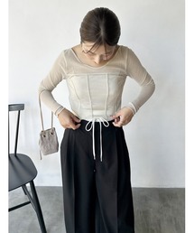 SNIDEL | コルセットデザインカットトップス(Tシャツ/カットソー)
