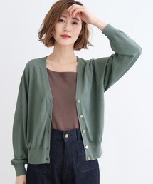 grove（グローブ）の「【UVカット・接触冷感】Vネックラメニットカーディガン（カーディガン/ボレロ）」
