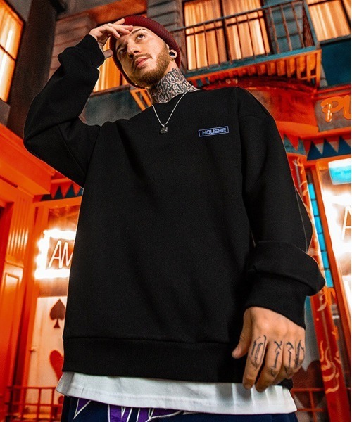 NEW GENTLEMAN(ニュージェントルマン)の「ルーナーイクリプス オーバーサイズ トレーナー(スウェット・メンズ・ブラック/ホワイト・M/L/XL)」の12枚目の写真
