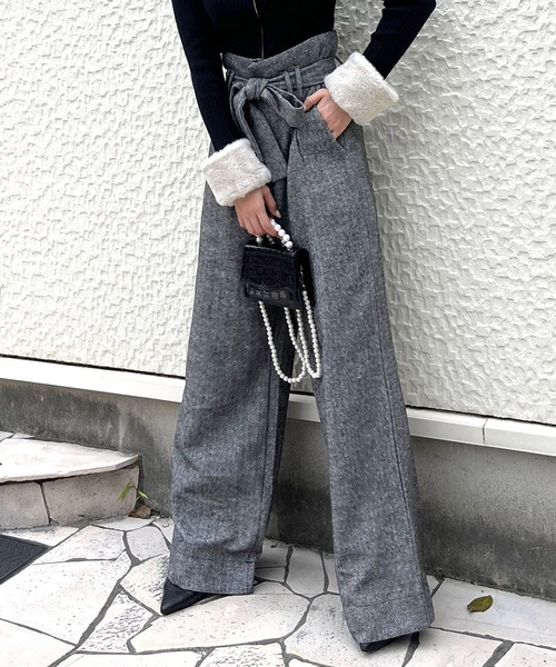 ROYAL PARTY(ロイヤルパーティー)の「ハイウエストアソートワイドパンツ(その他パンツ・レディース・ブラック/その他/チェック・FREE)」の2枚目の写真