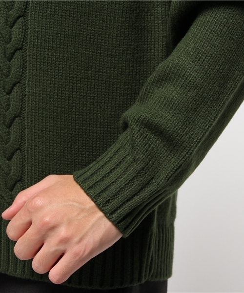 WEGO（ウィゴー）の「◆WEGO/ケーブルVネックニット（ニット/セーター・メンズ・グリーン/マスタード/オフホワイト/ブラック・MEDIUM/LARGE）」の7枚目の写真