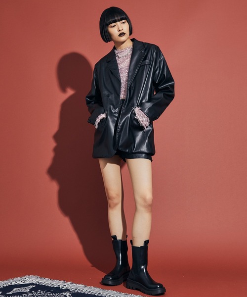 フェイクレザーショートパンツ【uyu./ウユ】（その他パンツ）｜uyu