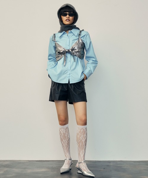 フェイクレザーショートパンツ【uyu./ウユ】（その他パンツ）｜uyu