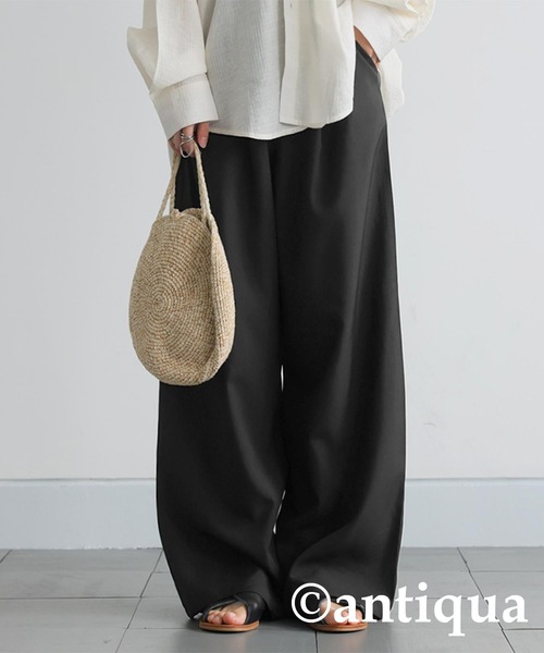 antiqua(アンティカ)の「ダブルタックワイドパンツ(その他パンツ・レディース・チャコールグレー/ブラック・ONESIZE)」の8枚目の写真