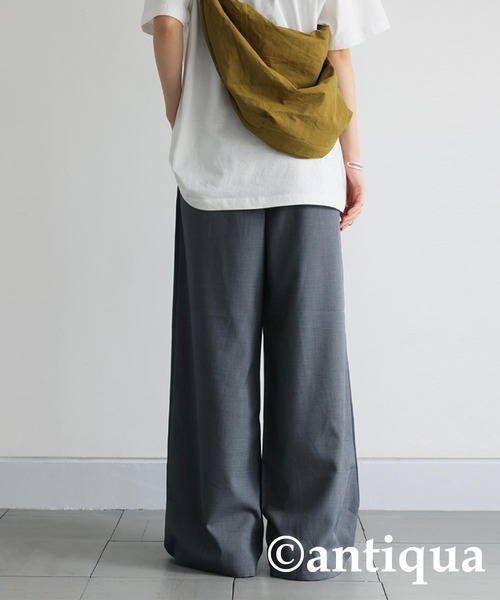 antiqua(アンティカ)の「ダブルタックワイドパンツ(その他パンツ・レディース・チャコールグレー/ブラック・ONESIZE)」の11枚目の写真