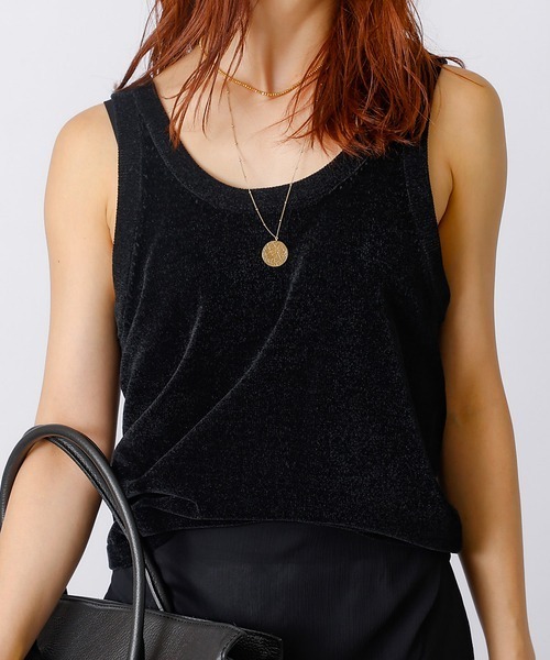 Rouge vif（ルージュヴィフ）の「モールニットタンクトップ（タンクトップ・レディース・アイボリー/ブラック・フリー）」の2枚目の写真