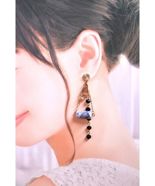 tone（トーン）の「【mauvelily】Twilight(MA)（ピアス（両耳用）・レディース・ブラック・FREE）」の2枚目の写真