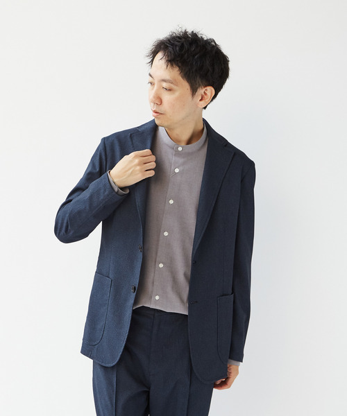 MEN'S MELROSE(メンズメルローズ)の「エクストレッチトラベストカットジャケット(セットアップ可)(テーラードジャケット・メンズ・グレー/ネイビー・2/3/4/5)」の1枚目の写真