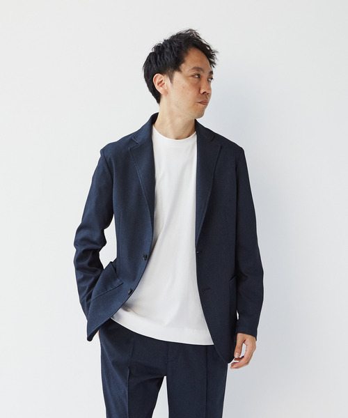 MEN'S MELROSE(メンズメルローズ)の「エクストレッチトラベストカットジャケット(セットアップ可)(テーラードジャケット・メンズ・グレー/ネイビー・2/3/4/5)」の14枚目の写真