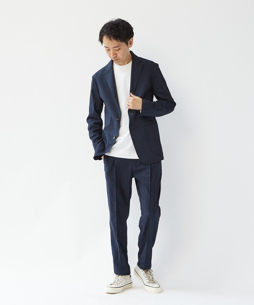 MEN'S MELROSE(メンズメルローズ)の「エクストレッチトラベストカットジャケット(セットアップ可)(テーラードジャケット・メンズ・グレー/ネイビー・2/3/4/5)」の17枚目の写真