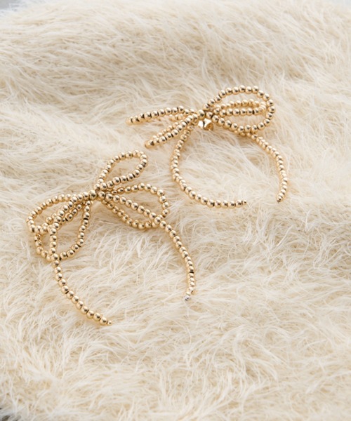 CIAOPANIC TYPY（チャオパニックティピー）の「lilメタルボールリボンピアス（ピアス（両耳用）・レディース・ゴールド/シルバー・ONE SIZE）」の5枚目の写真