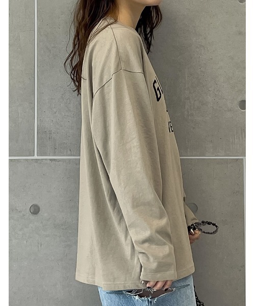 Re:EDIT（リエディ）の「オーバーサイズコットンカレッジロゴロンT（Tシャツ/カットソー・レディース・ホワイト×ブラック/ベージュ/ホワイト系その他/チャコール・MEDIUM/LARGE）」の20枚目の写真