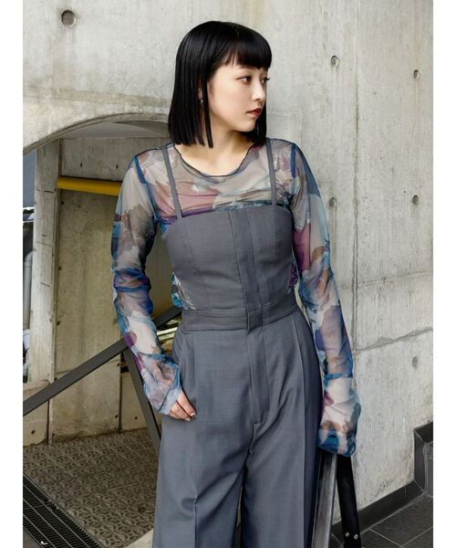 MURUA（ムルーア）の「サイドカットロンパース（ワンピース・レディース・グレー/モカ・1/2）」の18枚目の写真