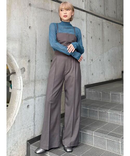 MURUA（ムルーア）の「サイドカットロンパース（ワンピース・レディース・グレー/モカ・1/2）」の17枚目の写真