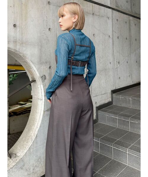 MURUA（ムルーア）の「サイドカットロンパース（ワンピース・レディース・グレー/モカ・1/2）」の13枚目の写真