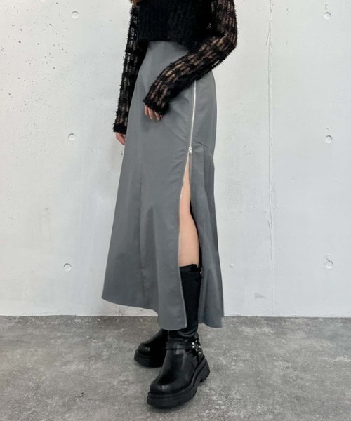 archives（アルシーヴ）の「ＷＺＩＰ　アシメプリーツマーメイドスカート（スカート・レディース・ブルー/アイボリー/ブラック・MEDIUM）」の12枚目の写真