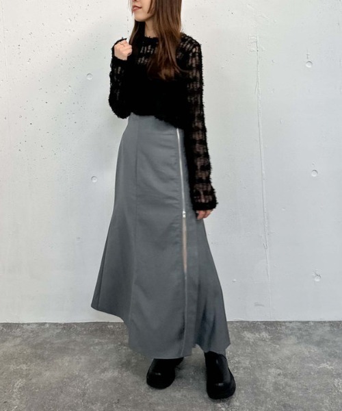 archives（アルシーヴ）の「ＷＺＩＰ　アシメプリーツマーメイドスカート（スカート・レディース・ブルー/アイボリー/ブラック・MEDIUM）」の16枚目の写真