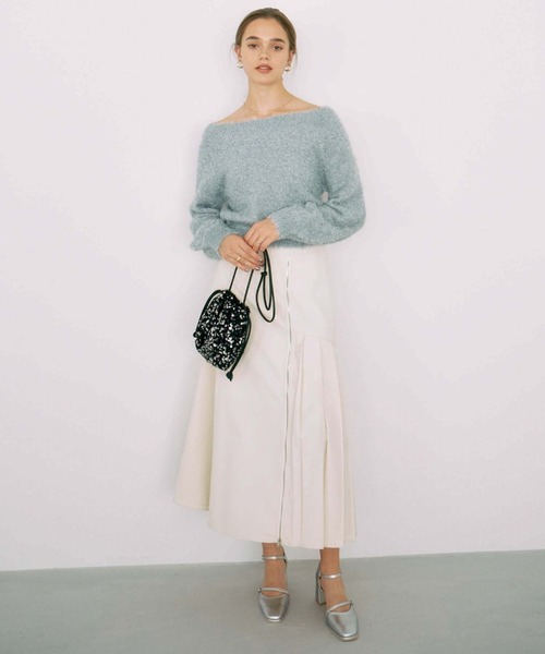 archives（アルシーヴ）の「ＷＺＩＰ　アシメプリーツマーメイドスカート（スカート・レディース・ブルー/アイボリー/ブラック・MEDIUM）」の10枚目の写真