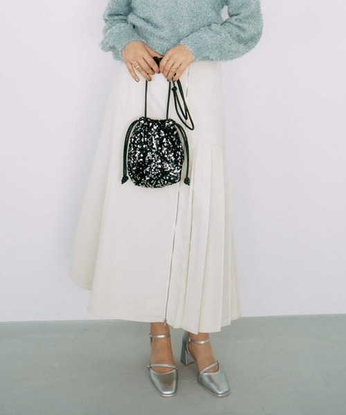 archives（アルシーヴ）の「ＷＺＩＰ　アシメプリーツマーメイドスカート（スカート・レディース・ブルー/アイボリー/ブラック・MEDIUM）」の6枚目の写真