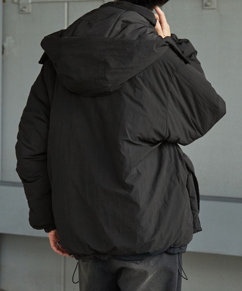 3WAY リバーシブル フード脱着 ビッグシルエット ドロストナイロン中綿