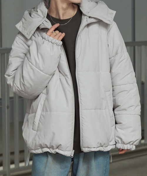 3WAY リバーシブル フード脱着 ビッグシルエット ドロストナイロン中綿