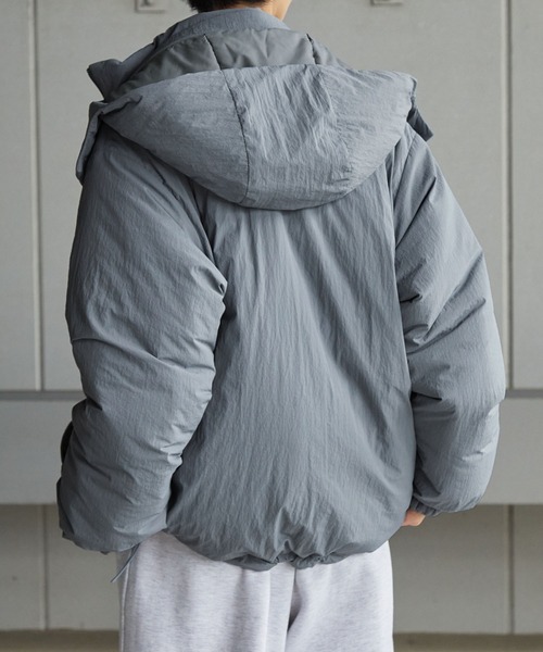 3WAY リバーシブル フード脱着 ビッグシルエット ドロストナイロン中綿