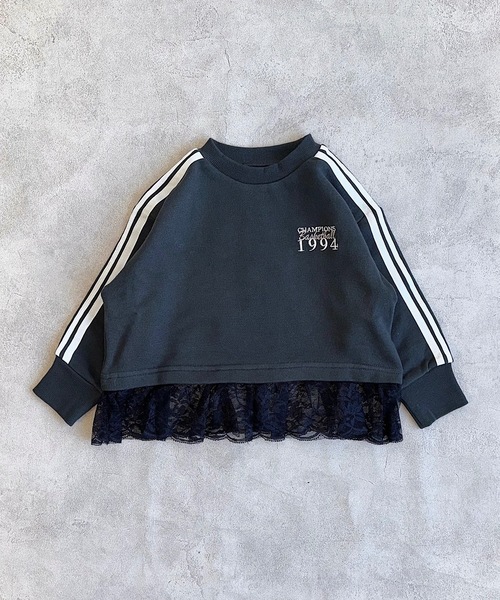 Ocean&Ground（オーシャン&グラウンド）の「ラインスリーブリメイクスウェット（スウェット・キッズ・ブラック/グレー/レッド・80/90/100/110/120/130/95/140）」の2枚目の写真