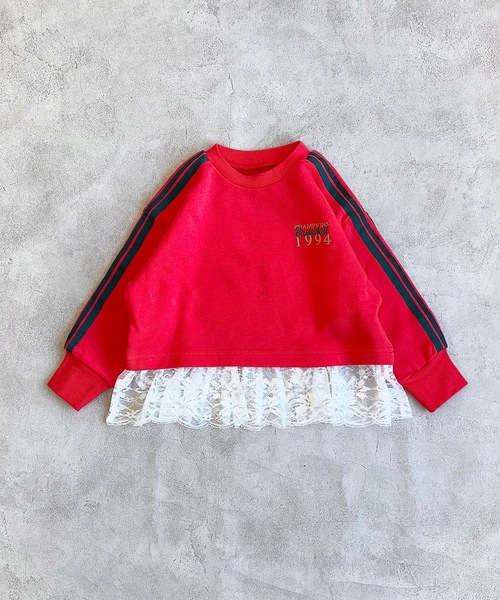 Ocean&Ground（オーシャン&グラウンド）の「ラインスリーブリメイクスウェット（スウェット・キッズ・ブラック/グレー/レッド・80/90/100/110/120/130/95/140）」の15枚目の写真