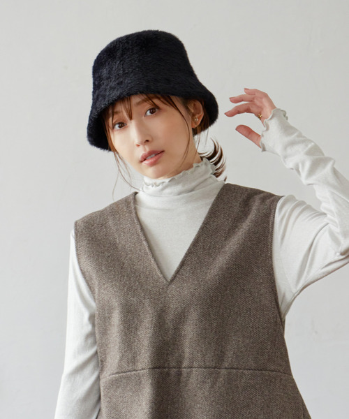 ikka（イッカ）の「シャギーハット（ハット・レディース・ブラック/ライトグレー・FREE）」の13枚目の写真