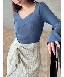 anuans アシンメトリーリブニット アシンメトリーリブニット（ニット/セーター）｜anuans（ア