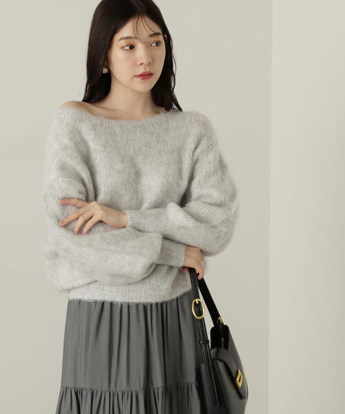 PROPORTION BODY DRESSING（プロポーションボディドレッシング）の「へアリーオフショルニット / 1214270004（ニット/セーター・レディース・グレー/ホワイト系その他/ダークグレー・SMALL/MEDIUM）」の6枚目の写真