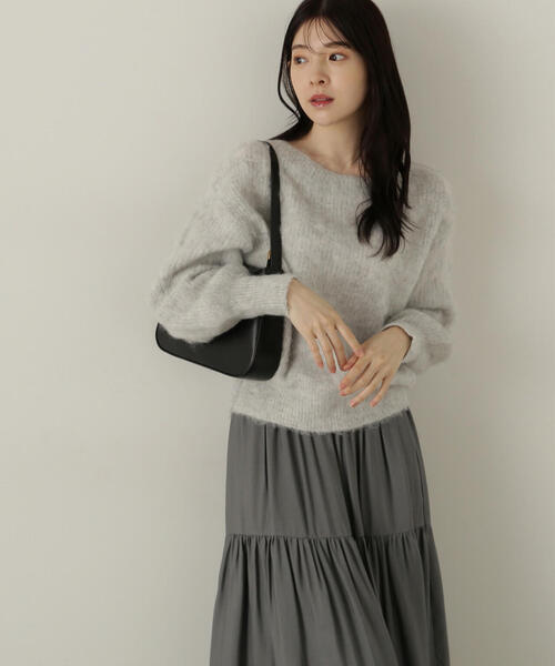 PROPORTION BODY DRESSING（プロポーションボディドレッシング）の「へアリーオフショルニット / 1214270004（ニット/セーター・レディース・グレー/ホワイト系その他/ダークグレー・SMALL/MEDIUM）」の7枚目の写真