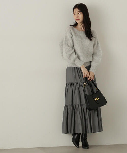 PROPORTION BODY DRESSING（プロポーションボディドレッシング）の「へアリーオフショルニット / 1214270004（ニット/セーター・レディース・グレー/ホワイト系その他/ダークグレー・SMALL/MEDIUM）」の8枚目の写真