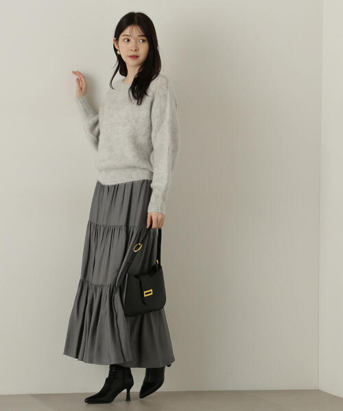 PROPORTION BODY DRESSING（プロポーションボディドレッシング）の「へアリーオフショルニット / 1214270004（ニット/セーター・レディース・グレー/ホワイト系その他/ダークグレー・SMALL/MEDIUM）」の9枚目の写真