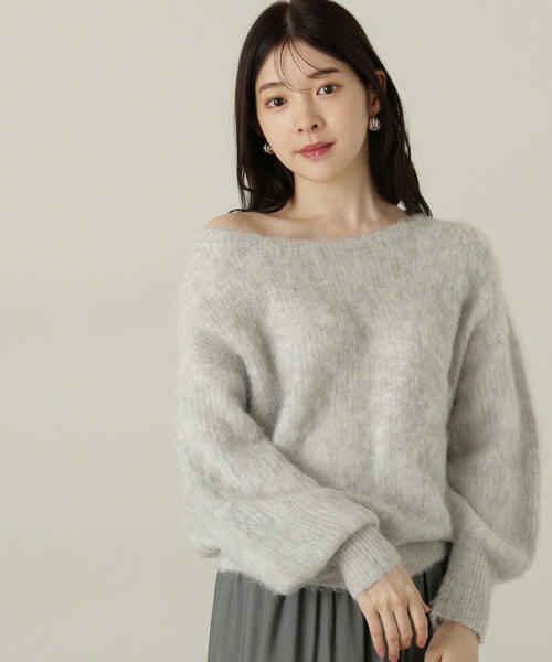 PROPORTION BODY DRESSING（プロポーションボディドレッシング）の「へアリーオフショルニット / 1214270004（ニット/セーター・レディース・グレー/ホワイト系その他/ダークグレー・SMALL/MEDIUM）」の11枚目の写真