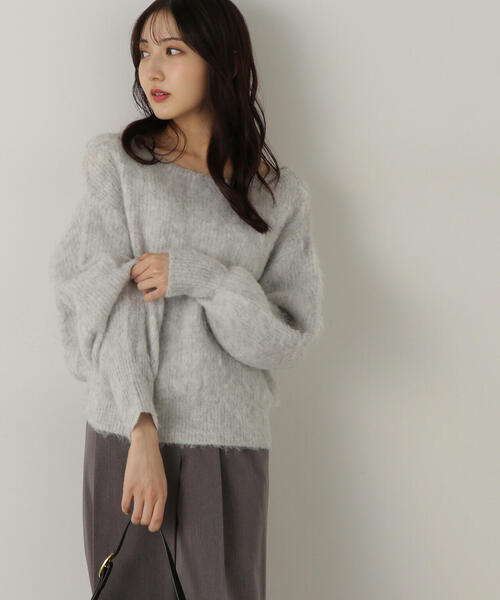 PROPORTION BODY DRESSING（プロポーションボディドレッシング）の「へアリーオフショルニット / 1214270004（ニット/セーター・レディース・グレー/ホワイト系その他/ダークグレー・SMALL/MEDIUM）」の12枚目の写真