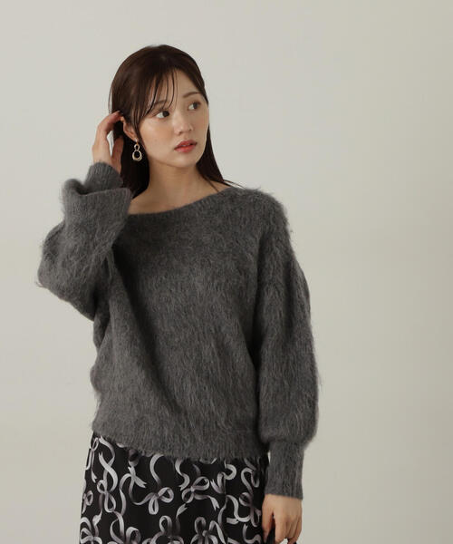 PROPORTION BODY DRESSING（プロポーションボディドレッシング）の「へアリーオフショルニット / 1214270004（ニット/セーター・レディース・グレー/ホワイト系その他/ダークグレー・SMALL/MEDIUM）」の18枚目の写真