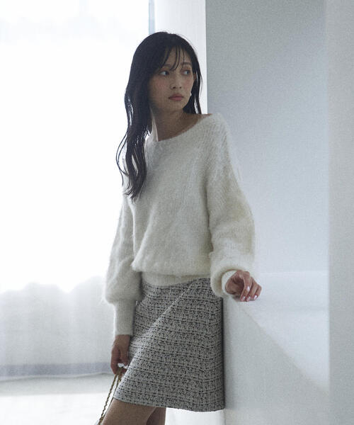 PROPORTION BODY DRESSING（プロポーションボディドレッシング）の「へアリーオフショルニット / 1214270004（ニット/セーター・レディース・グレー/ホワイト系その他/ダークグレー・SMALL/MEDIUM）」の21枚目の写真