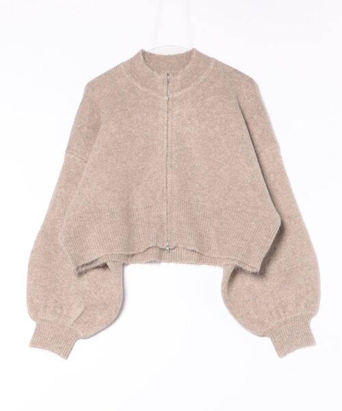 STYLEBLOCK(スタイルブロック)の「5G無地ジャガードニットWジップカーディガン(カーディガン/ボレロ・レディース・グレー/ダークブラウン/アイボリー/グレイッシュベージュ/カーキ/ブラック・M)」の5枚目の写真