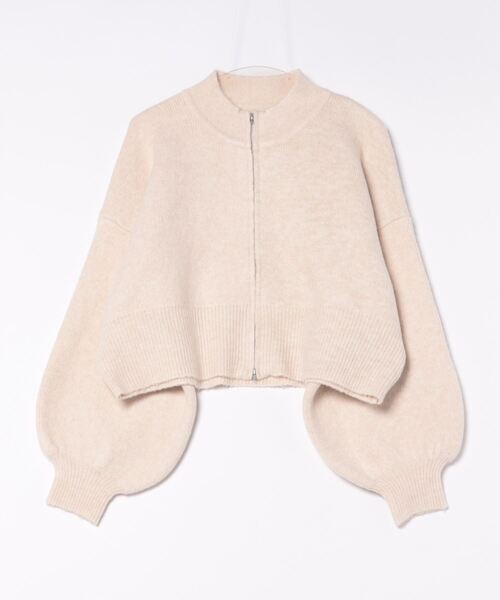 STYLEBLOCK(スタイルブロック)の「5G無地ジャガードニットWジップカーディガン(カーディガン/ボレロ・レディース・グレー/ダークブラウン/アイボリー/グレイッシュベージュ/カーキ/ブラック・M)」の2枚目の写真