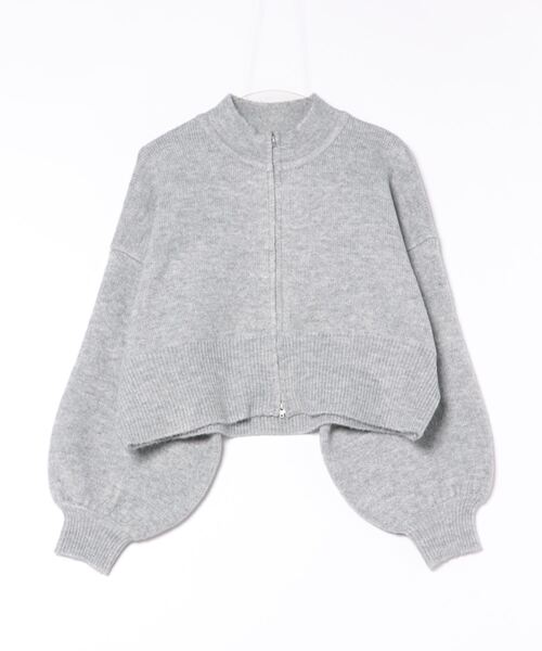 STYLEBLOCK(スタイルブロック)の「5G無地ジャガードニットWジップカーディガン(カーディガン/ボレロ・レディース・グレー/ダークブラウン/アイボリー/グレイッシュベージュ/カーキ/ブラック・M)」の8枚目の写真