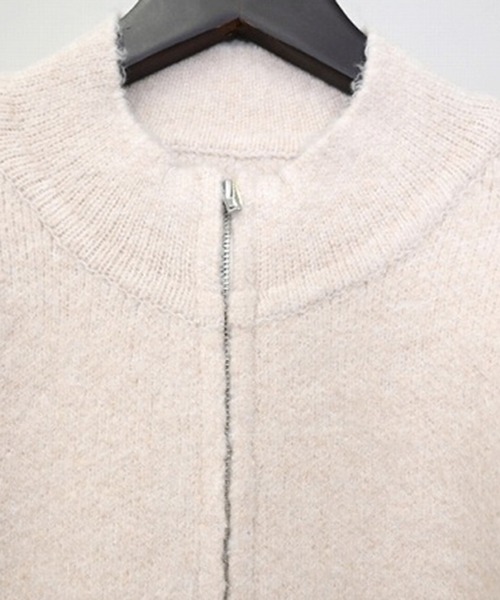 STYLEBLOCK(スタイルブロック)の「5G無地ジャガードニットWジップカーディガン(カーディガン/ボレロ・レディース・グレー/ダークブラウン/アイボリー/グレイッシュベージュ/カーキ/ブラック・M)」の10枚目の写真
