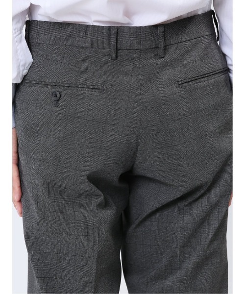 m.f.editorial(エムエフエディトリアル)の「スラックス メンズ ビジネス パンツ ストレッチ ウォッシャブル イージーケア 裏起毛 スリム ノータック テーパード チェック グレー(スラックス・メンズ・グレー系その他2・LARGE/X-LARGE/S/MEDIUM)」の8枚目の写真