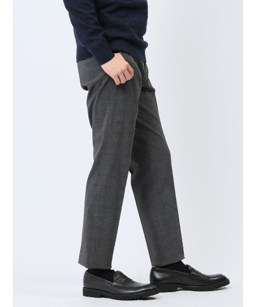 m.f.editorial(エムエフエディトリアル)の「スラックス メンズ ビジネス パンツ ストレッチ ウォッシャブル イージーケア 裏起毛 スリム ノータック テーパード チェック グレー(スラックス・メンズ・グレー系その他2・LARGE/X-LARGE/S/MEDIUM)」の11枚目の写真
