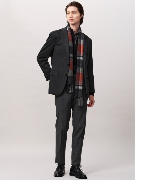 m.f.editorial(エムエフエディトリアル)の「スラックス メンズ ビジネス パンツ ストレッチ ウォッシャブル イージーケア 裏起毛 スリム ノータック テーパード チェック グレー(スラックス・メンズ・グレー系その他2・LARGE/X-LARGE/S/MEDIUM)」の14枚目の写真