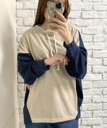 裏毛ルーズハイネックプルオーバー