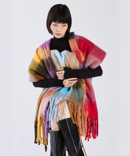 セール】WW81 ECHARPE ブロックチェックストール（マフラー）｜To b