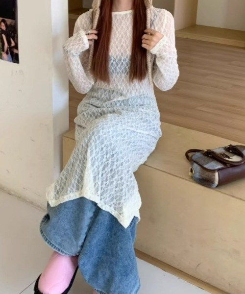 gossip!ロサンゼルス(ゴシップロサンゼルス)の「Y2K風 プルオーバー 長袖ワンピース カジュアルヴィンテージ 重ねアイテム 日常&シンプル(ワンピース・レディース・オフホワイト・FREE)」の13枚目の写真
