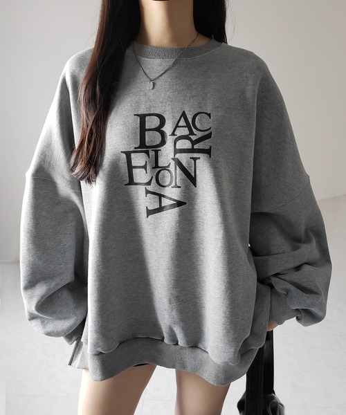 【 ２color 】BACロゴレタリングビッグスウェット ／ BAC logo lettering big sweatshirt（スウェット）｜me+em select（ミームセレクト）