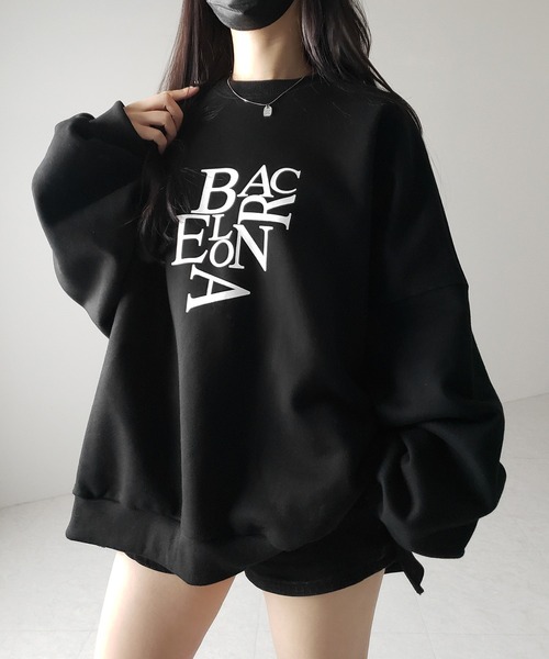 【 ２color 】BACロゴレタリングビッグスウェット ／ BAC logo lettering big sweatshirt（スウェット）｜me+em select（ミームセレクト）